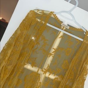 Mustard lace kimono